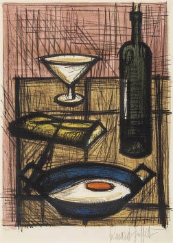 ベルナール・ビュッフェ【Homme a l'oeuf sur le plat】 Lœuf sur le plat 皿の上の卵 by Bernard Buffet on artnet
